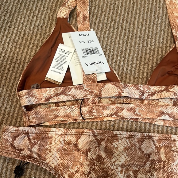 NWT VITAMIN A neutral sand snakeskin bikini size large - Picture 7 of 10